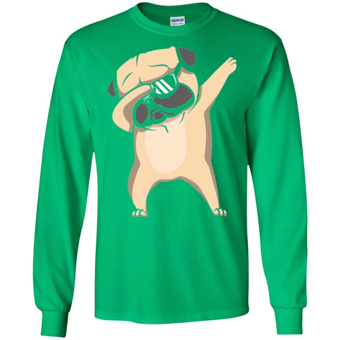 Dog Lover T-shirt Dabbing Pug T-shirt Irish Green