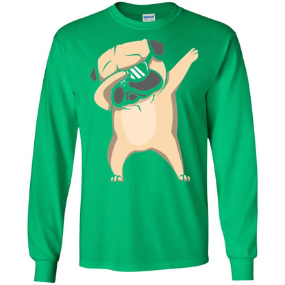 Dog Lover T-shirt Dabbing Pug T-shirt Irish Green