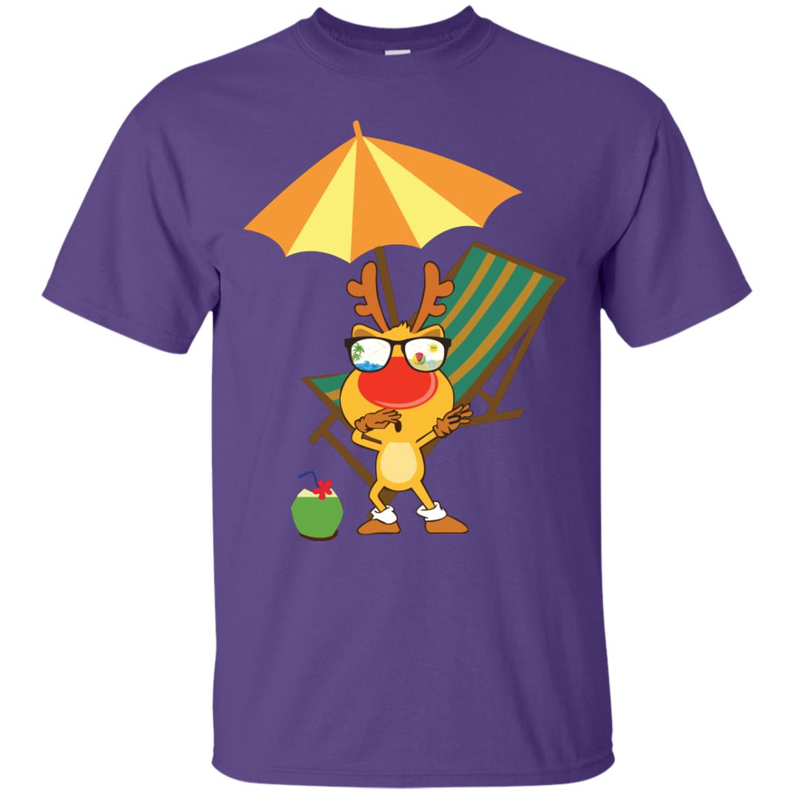 Dabbing Reindeer With Sunglasses Celebrate Xmas In July 2018 Shirt Purple