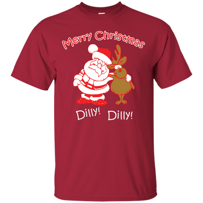 Christmas T-Shirt Merry Christmas Santa And Reindeer Dilly! Dilly! Cardinal