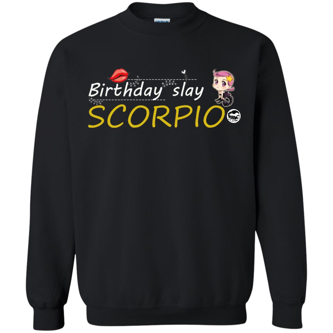 Cute Scorpio Girl Birthday Lip Slay T-shirt Black