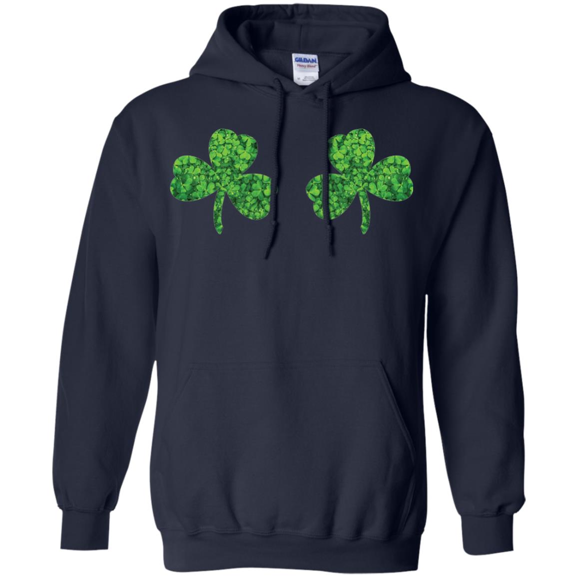 Shamrock Boobs Funny Saint Patrick_s Day T-shirt Navy