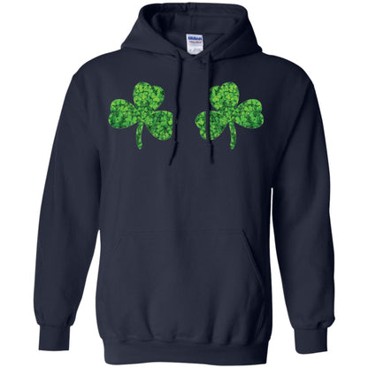 Shamrock Boobs Funny Saint Patrick_s Day T-shirt Navy