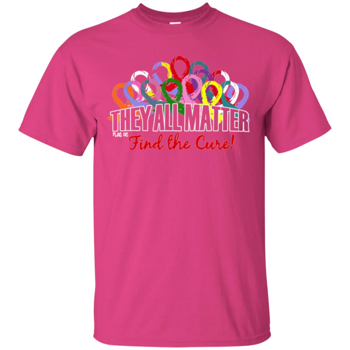 They All Matter Flag Of Find The Cure Cancer Awareness Shirt Heliconia