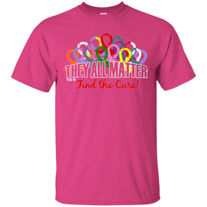 They All Matter Flag Of Find The Cure Cancer Awareness Shirt Heliconia