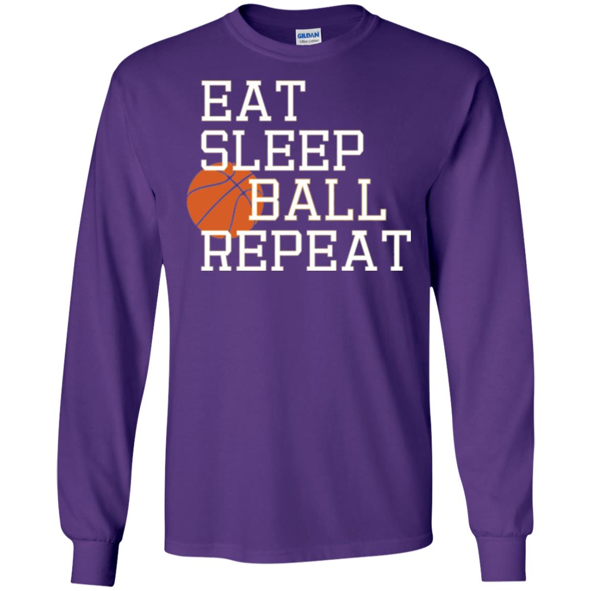 Basketball T-shirt Eat Sleep Basketball Repeat Purple
