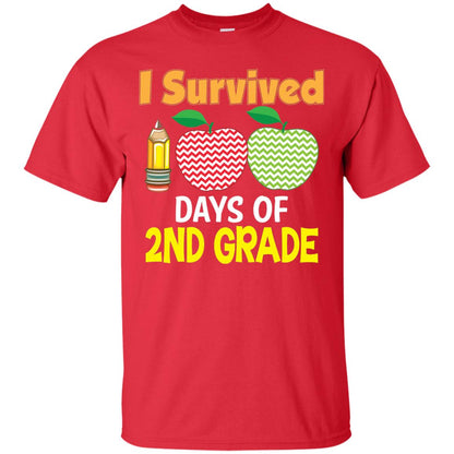 Kindergarten T-shirt I Survived 100 Days Of 2nd Red