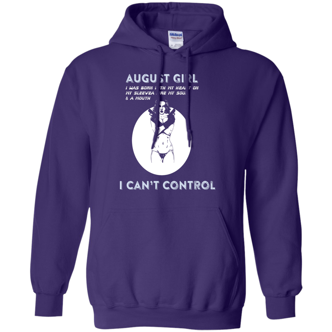 August Girl I Was Born With My Heart T-shirt Purple