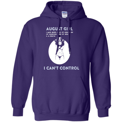 August Girl I Was Born With My Heart T-shirt Purple