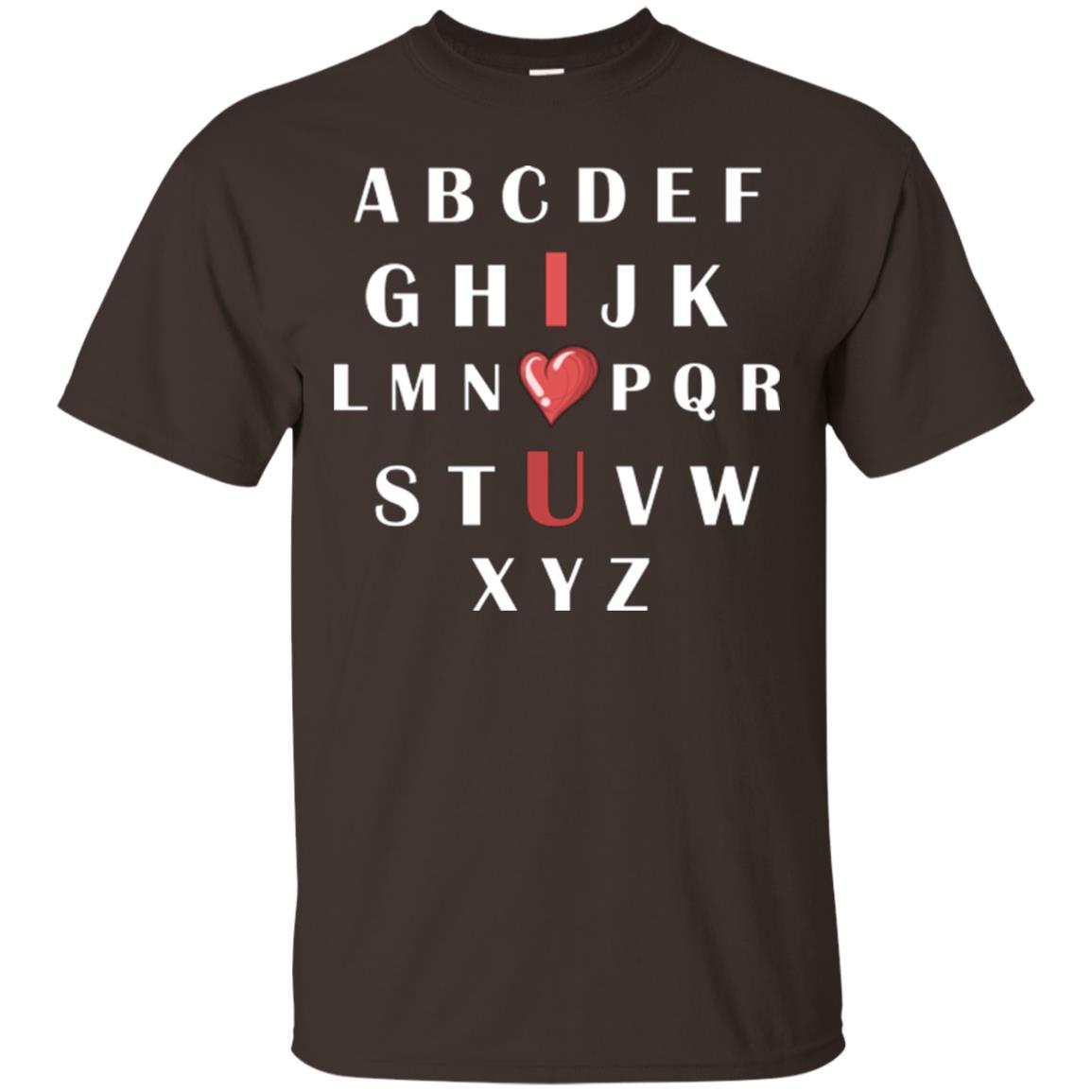 Alphabet I Love You T-shirt Dark Chocolate