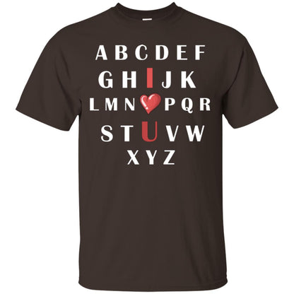 Alphabet I Love You T-shirt Dark Chocolate