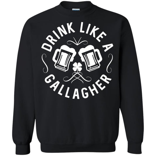 Drink Like A Gallagher Green Irish St. Patty_s T-shirt Black