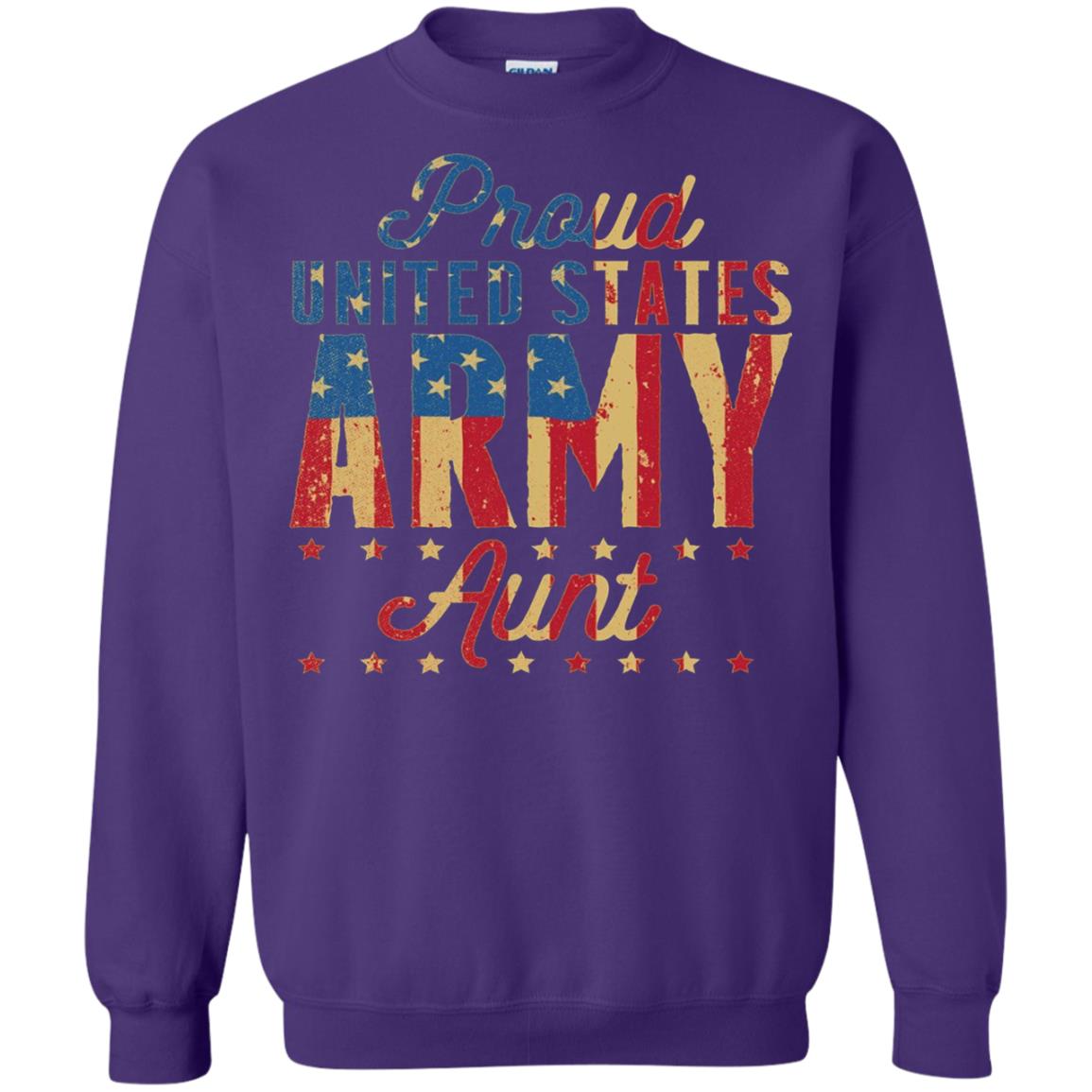 Proud United States Army Aunt Us Shirt Purple