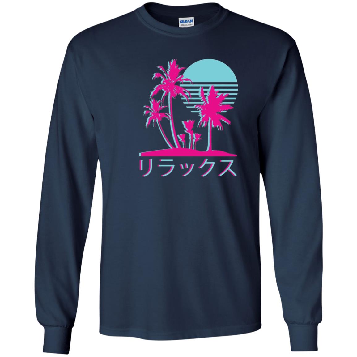 Aesthetic Vaporwave Otaku Summer Shirt Navy