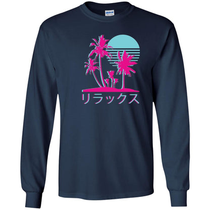 Aesthetic Vaporwave Otaku Summer Shirt Navy