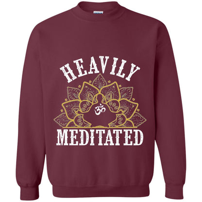 Funny Heavily Meditated Yoga Meditation T-shirt Maroon