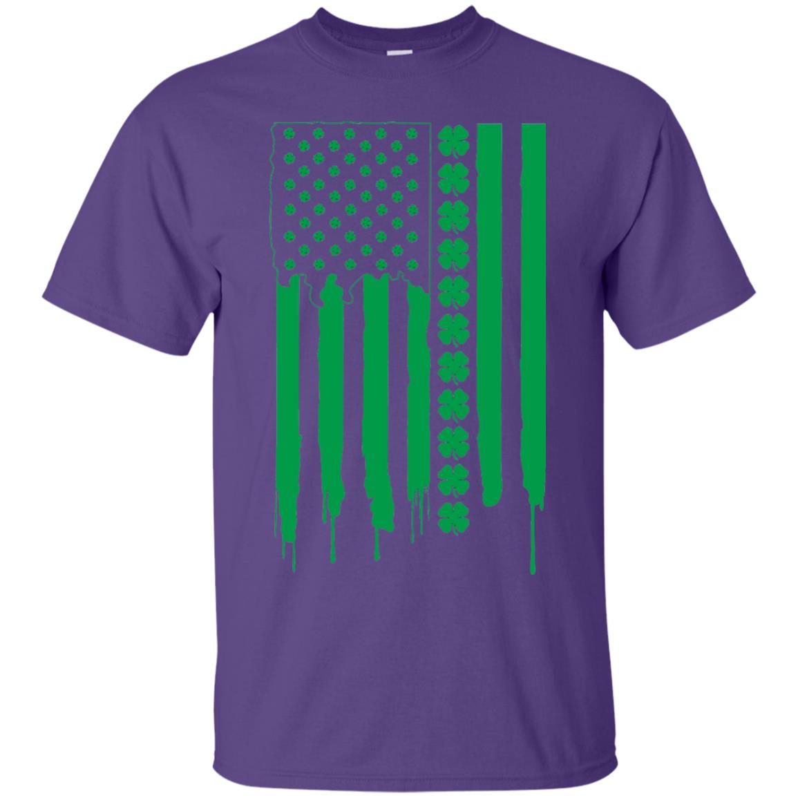 Irish American Flag St Patrick_s Day T-shirt Purple