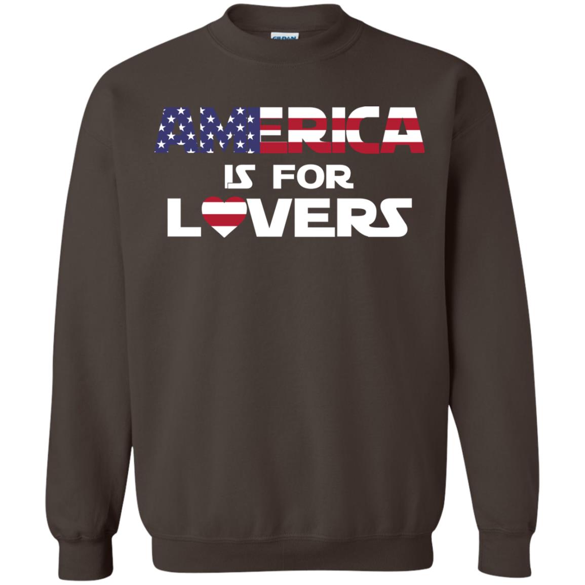 America Is For Lovers Flag Of United States Shirt Dark Chocolate