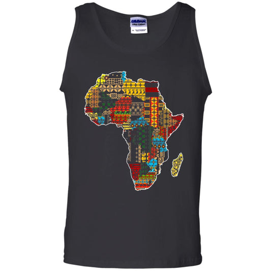 African Pride Traditional Ethnic Pattern Africa Map Shirt Black