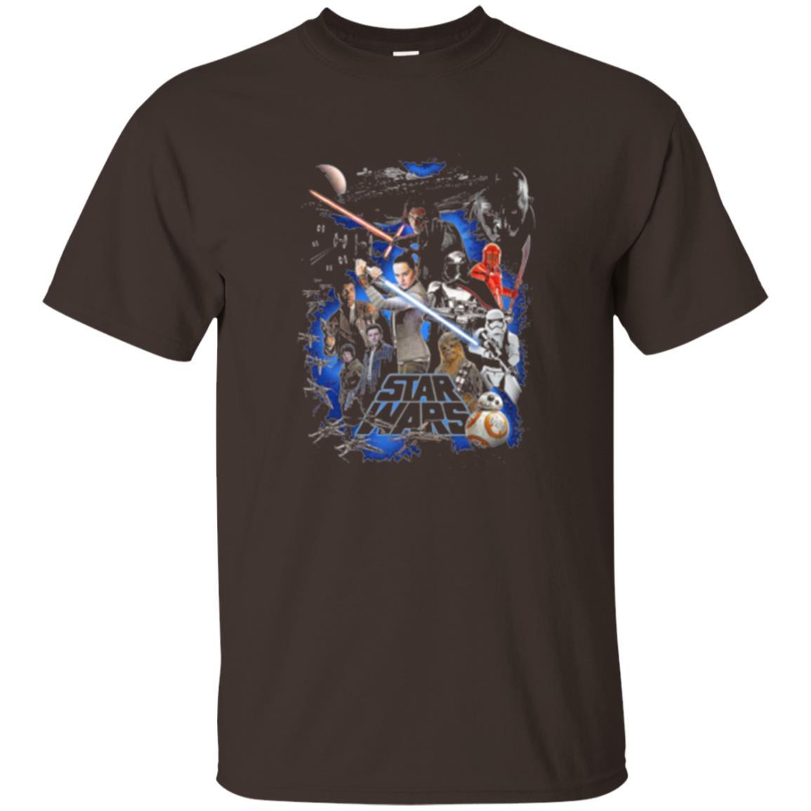 Film T-shirt Star Wars Last Jedi Classic Epic Film Poster Graphic Dark Chocolate