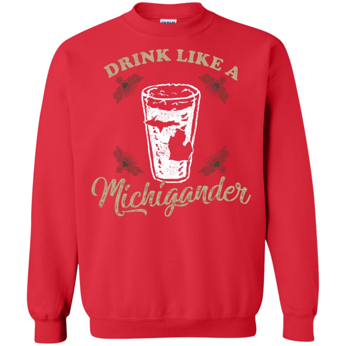 Drink Like Michigander Shirt Red