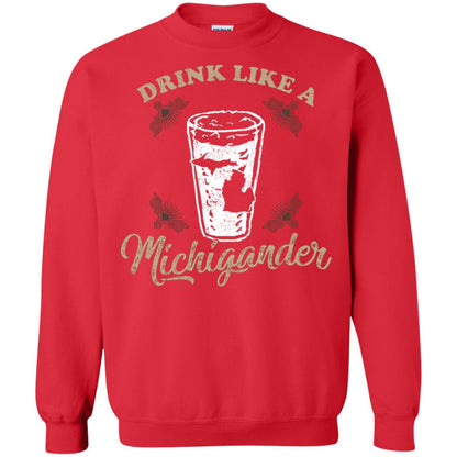 Drink Like Michigander Shirt Red