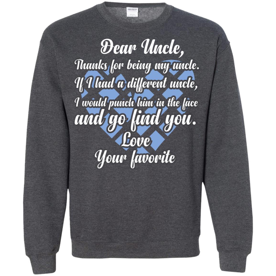 Dear Unclethank For Being My Uncle Family T-shirt Dark Heather