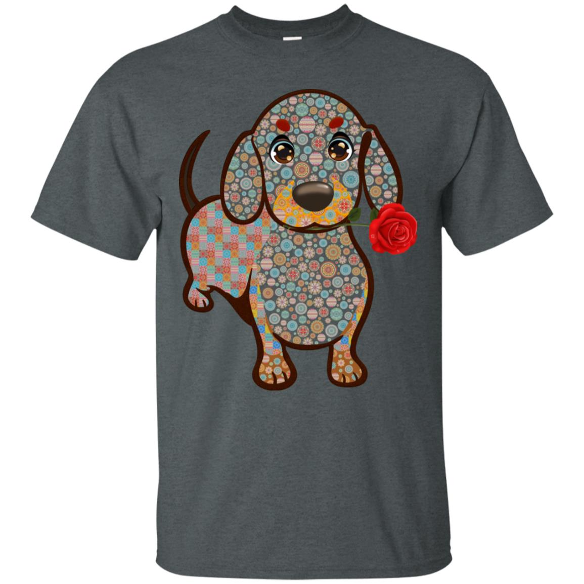 Dachshund Quilts Idea Gift Shirt For Mens Womens Dark Heather