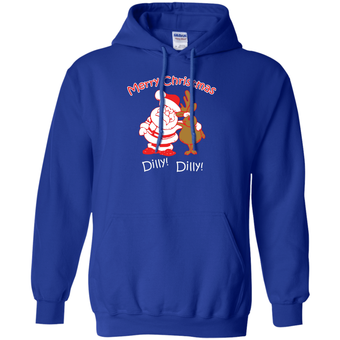 Christmas T-Shirt Merry Christmas Santa And Reindeer Dilly! Dilly! Royal