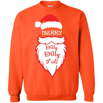 Christmas T-shirt Merry Dilly Dilly Y'all Orange