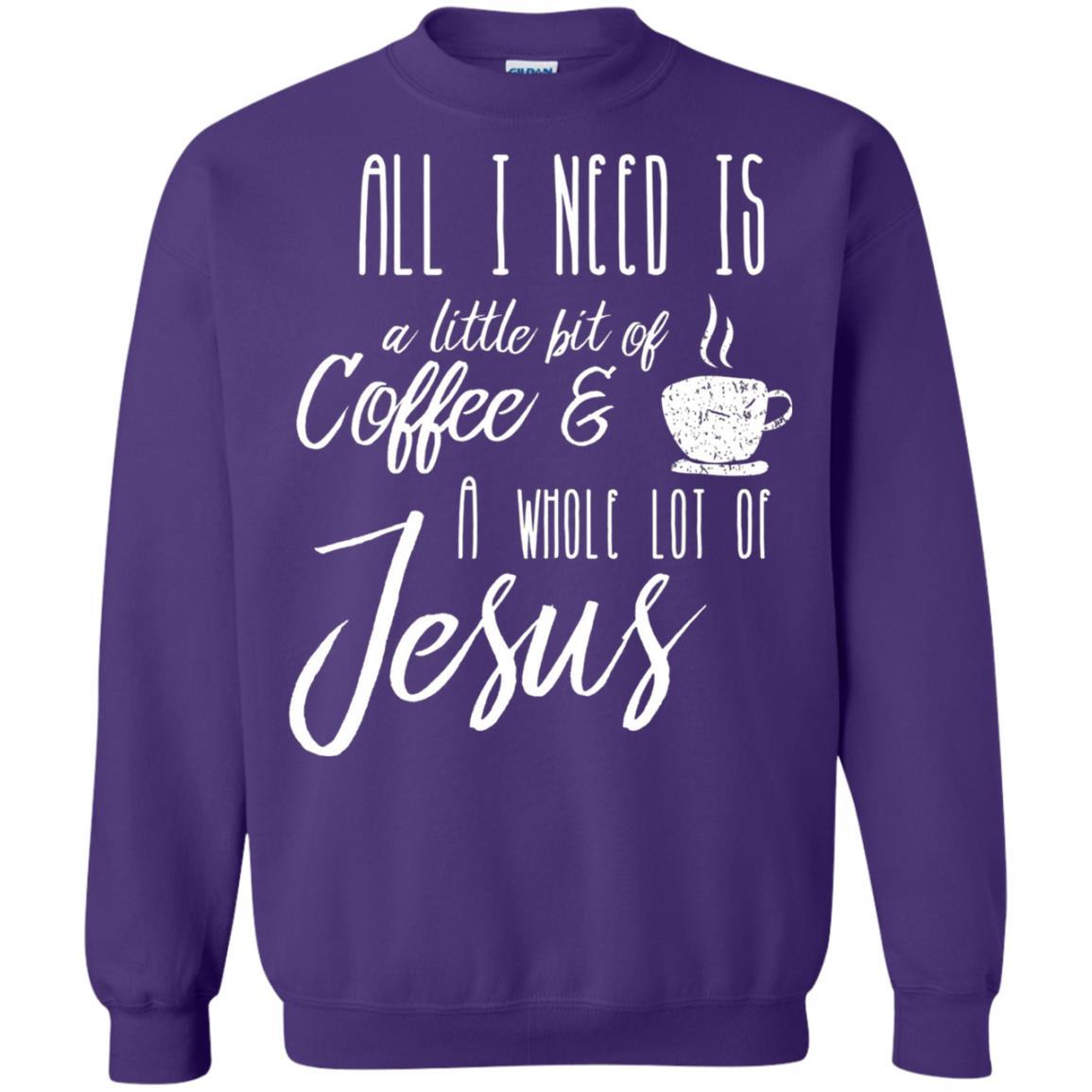 Christian T-shirt All I Need Is A Little Bit Of Coffee Purple