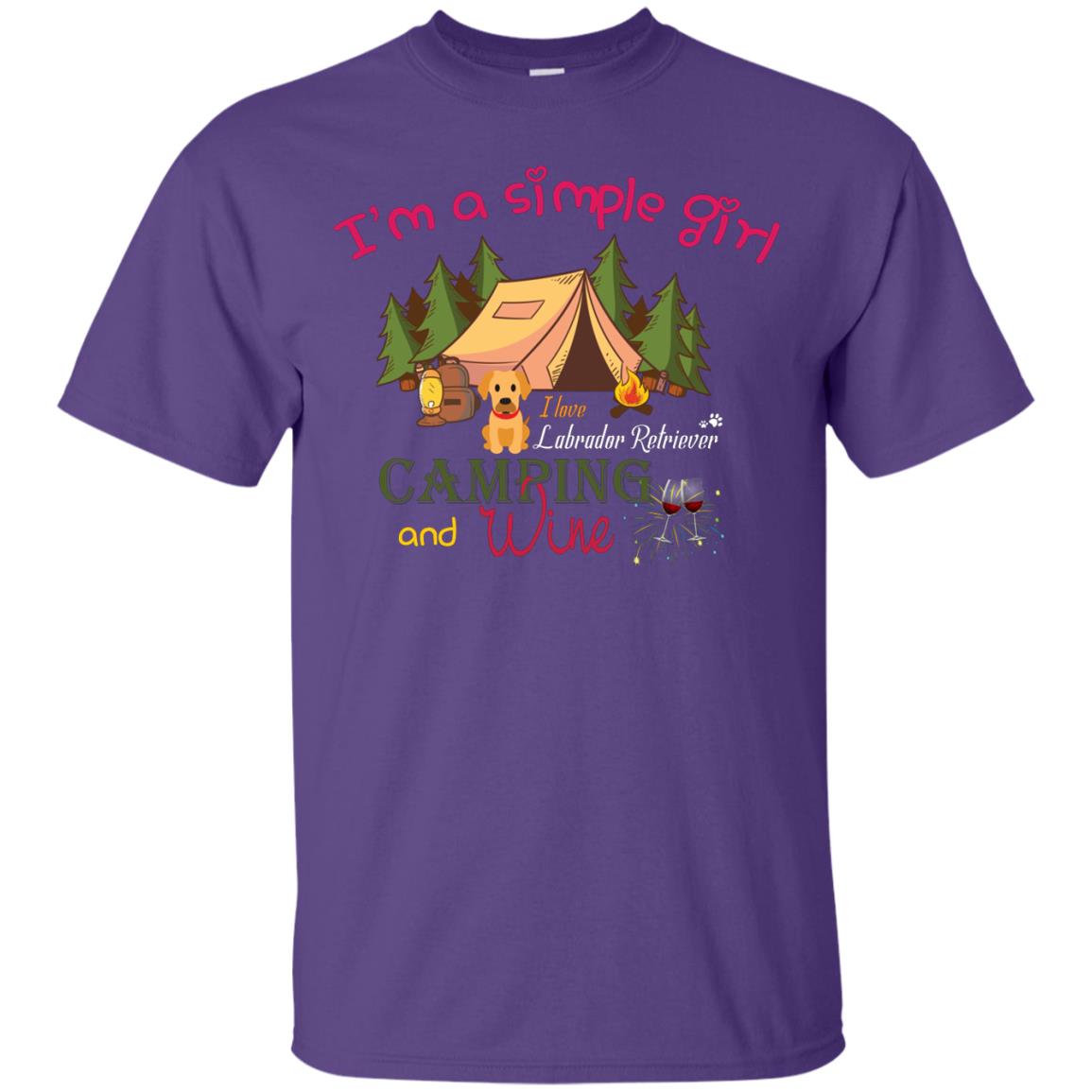 I’m A Simple Girl I Love Labrador Camping And Wine Shirt Purple