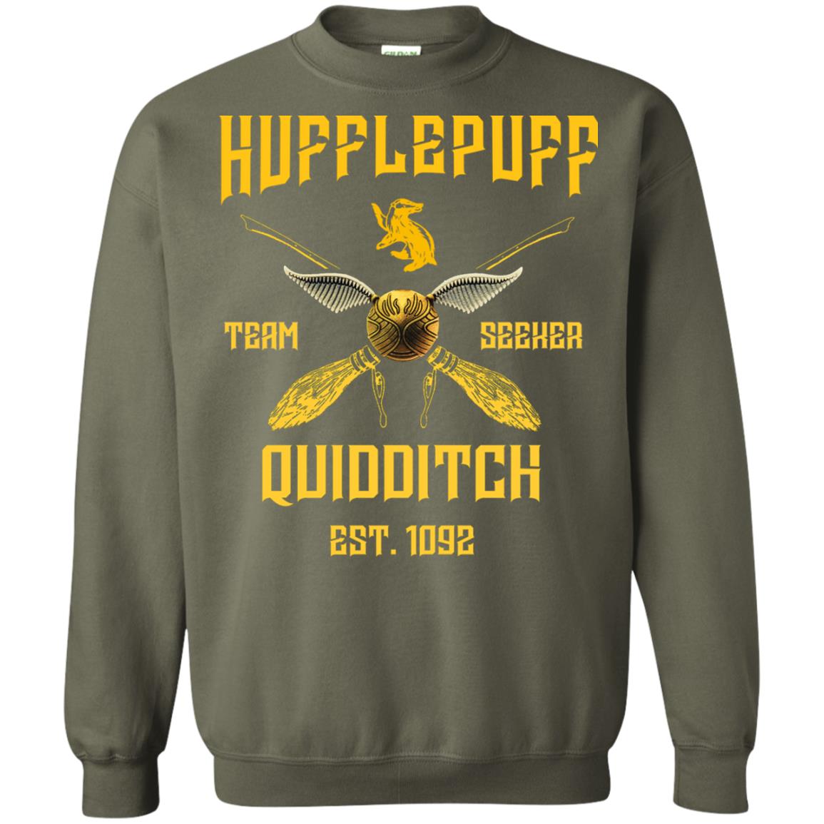 Hufflepuff Quidditch Team Seeker Est 1092 Harry Potter ShirtG180 Gildan Crewneck Pullover Sweatshirt 8 oz.