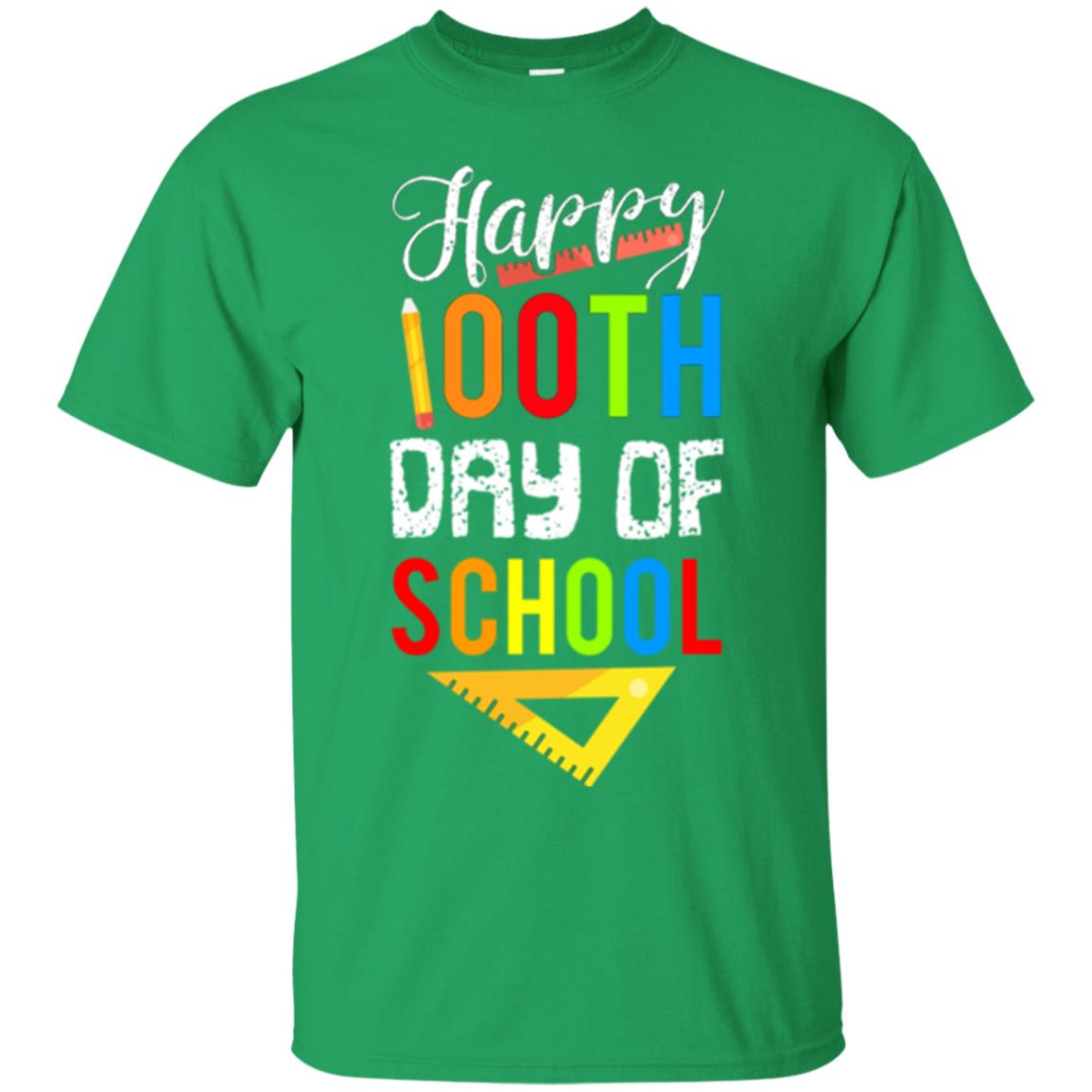 Kindergarten T-shirt Happy 100th Day Of School Irish Green