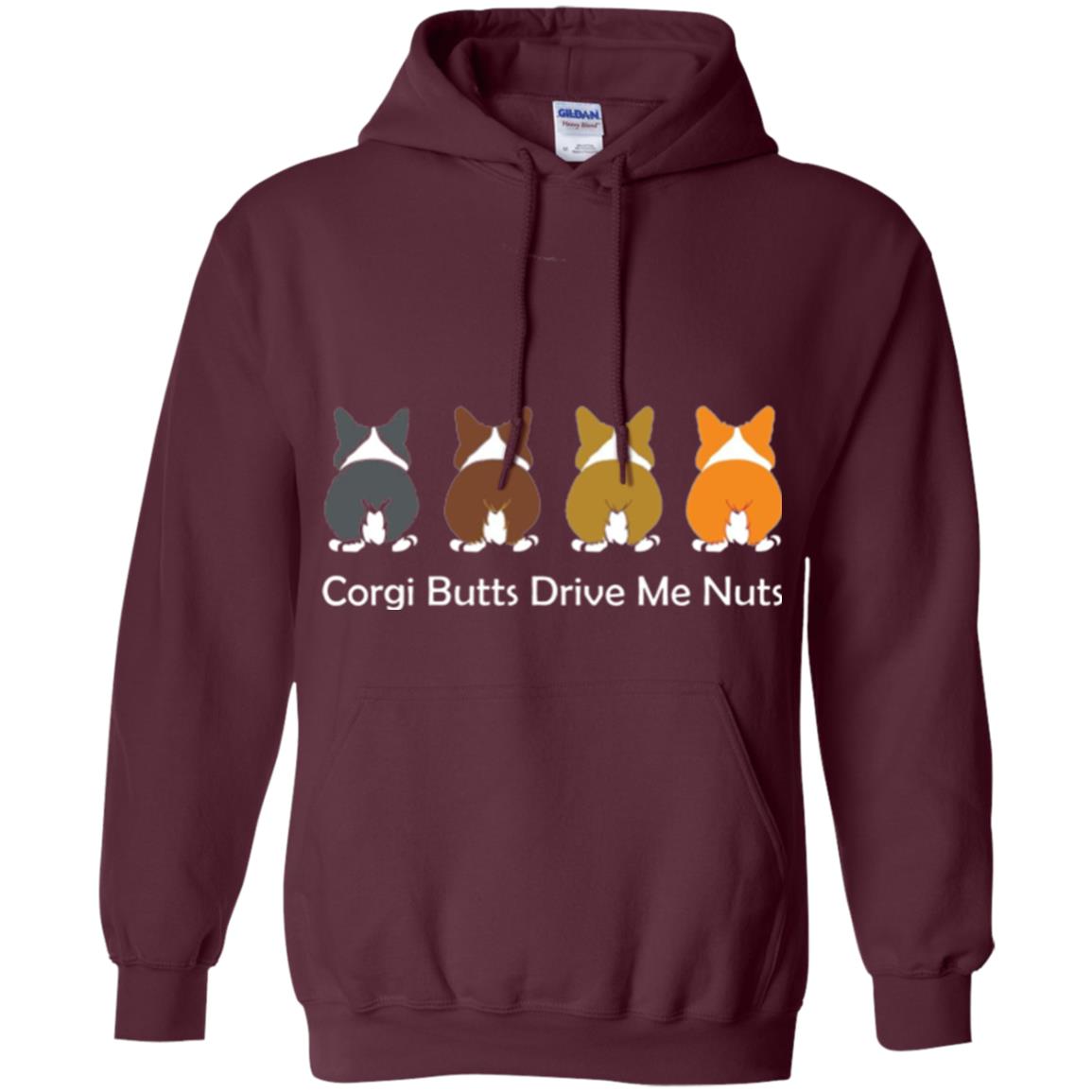 Dog Lover T-shirt Corgi Butts Drive Me Nuts Maroon