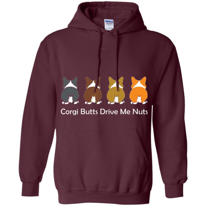 Dog Lover T-shirt Corgi Butts Drive Me Nuts Maroon