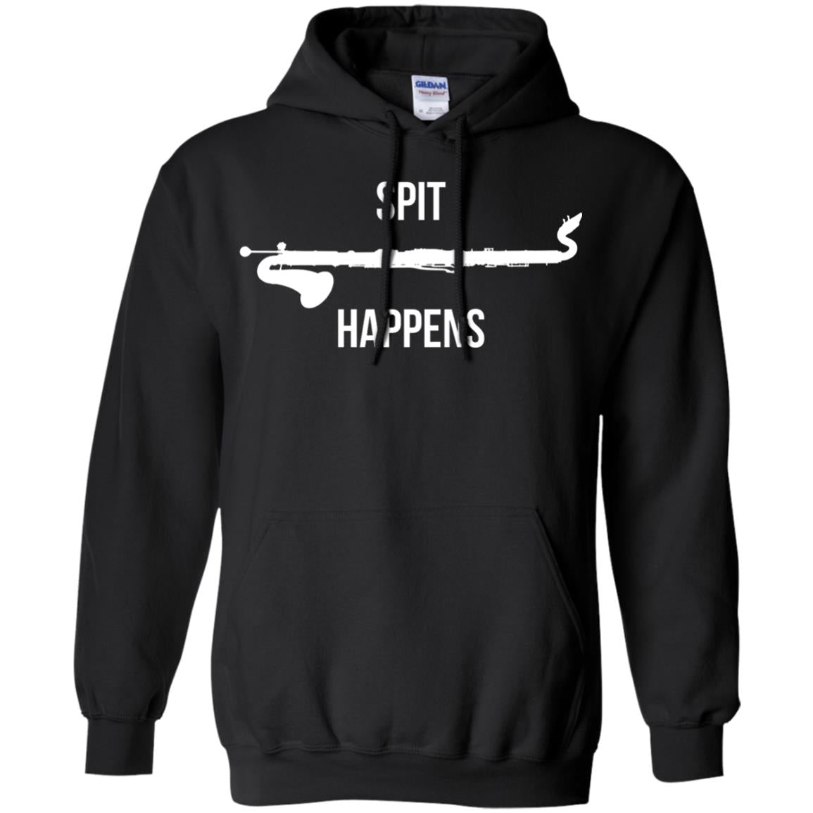 Funny Bass Clarinet T-shirt Spit Happens Black