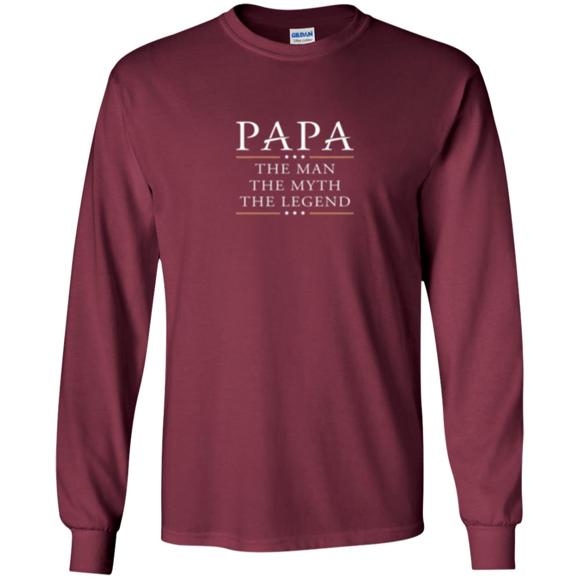 Family T-shirt Papa The Myth The Legend Maroon