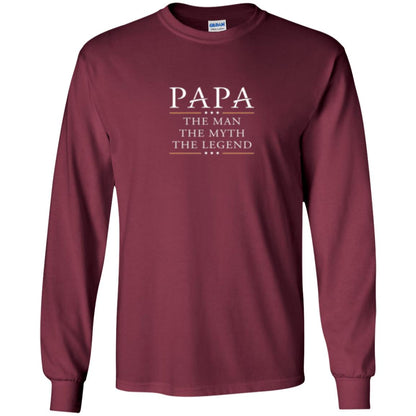 Family T-shirt Papa The Myth The Legend Maroon