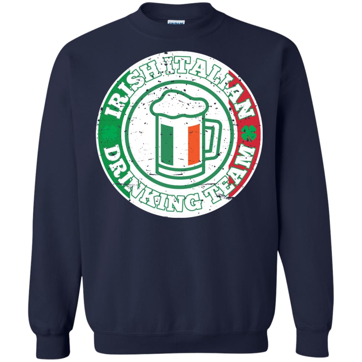 Irish Italian Drinking Team Italy Flag St Patrick_s Day T-shirt Navy