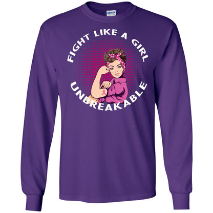 Fight Like A Girl Unbreakable Breast Awareness Shirt Purple