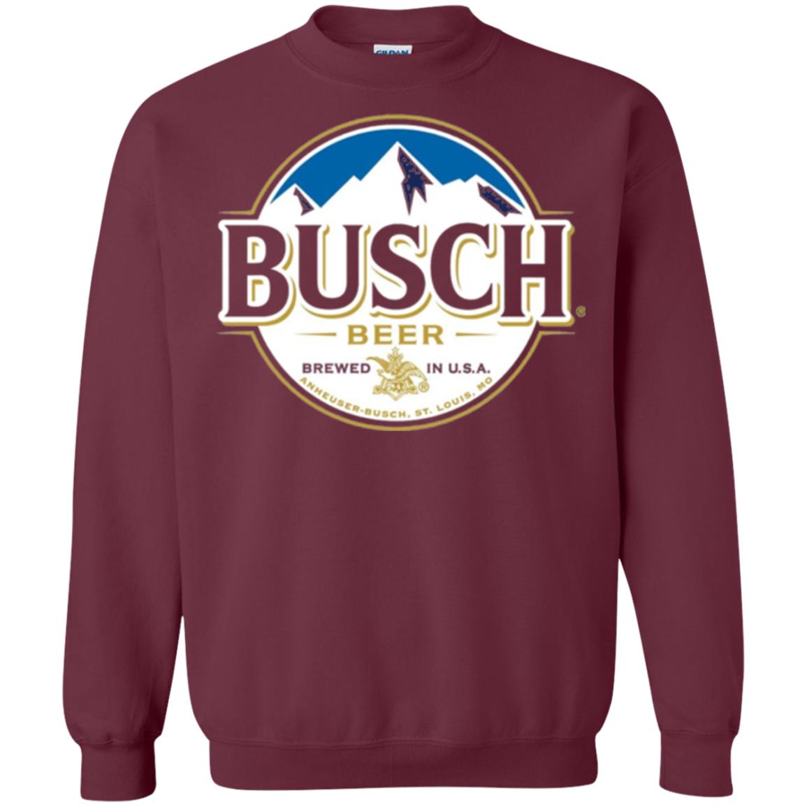 Beer Lovers T-shirt Busch Beer Maroon