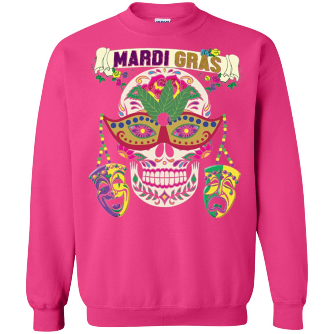 Mardi Gras Skull T-shirt Heliconia