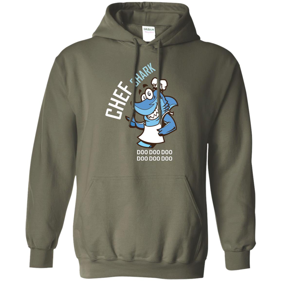 Chef Shark Doo Doo Doo Shirt For Cooker Military Green