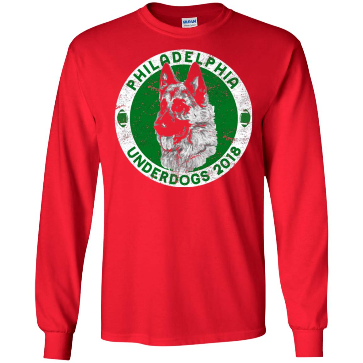 Dog Lover T-shirt Philadelphia Underdogs 2018 Distressed Red