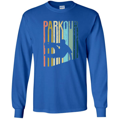 Parkour T-shirt Distressed Style Parkour Silhouette Royal