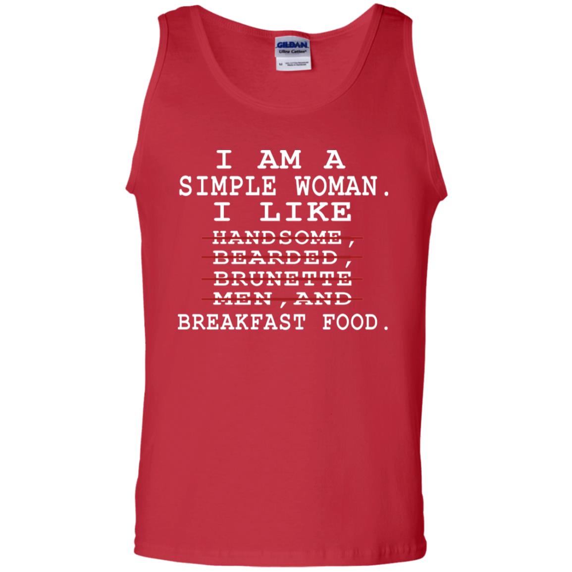 I Am Simple Woman I Like Breakfast Food Shirt Red