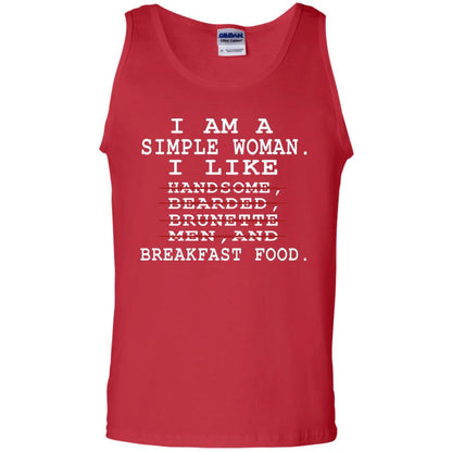 I Am Simple Woman I Like Breakfast Food Shirt Red