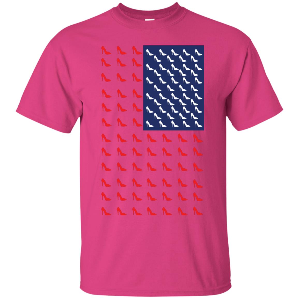 High Heels In Flag Of America T-shirt For Women Heliconia