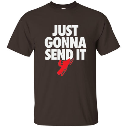 Snowmobile T-shirt Just Gonna Send It T-shirt Dark Chocolate